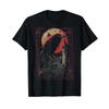 Gothic Tattoo Art Raven Moon Architecture T Shirt Vintage Comfortable Stylish Top For Everyday Wear Breathable Fashion