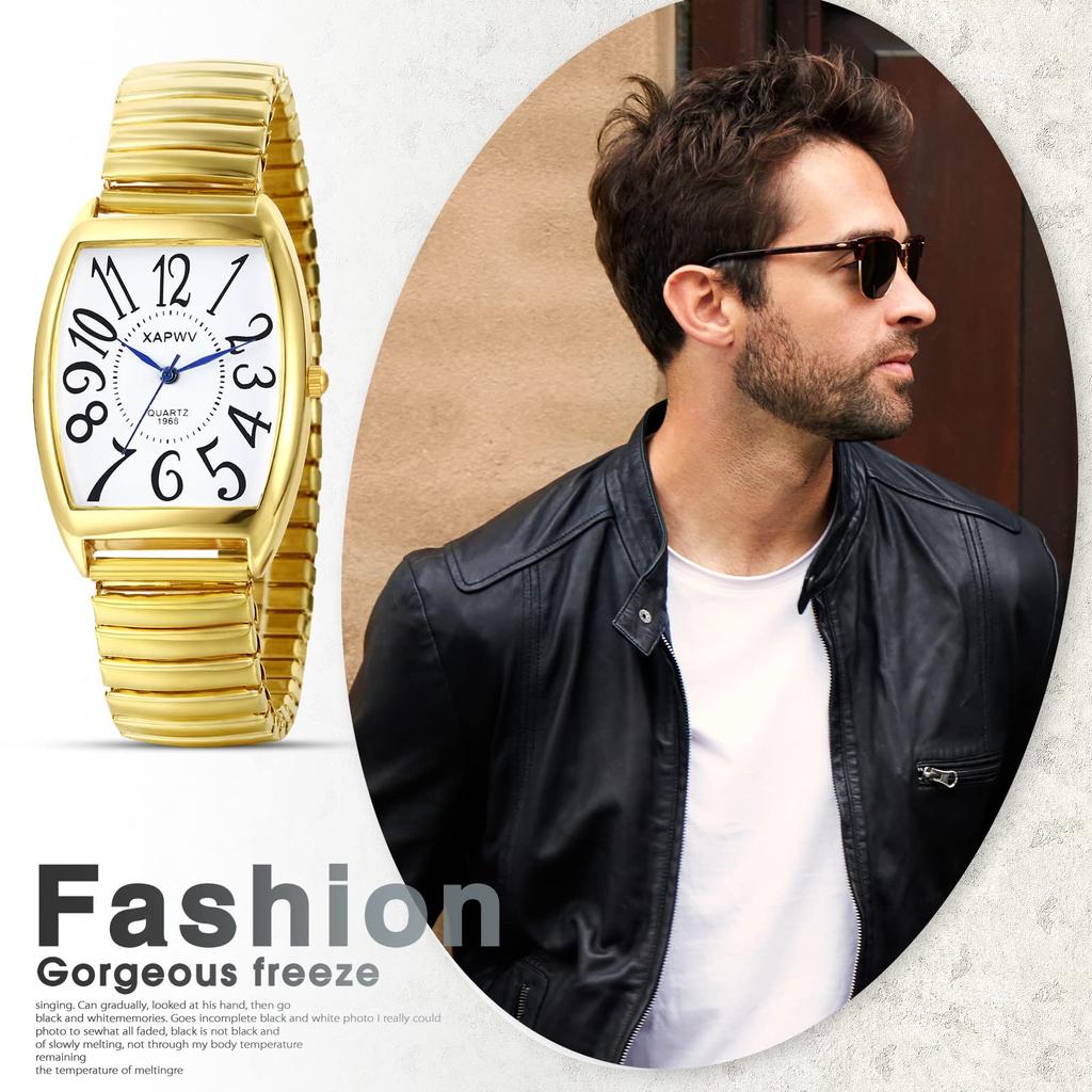 Pair Watches Couple Square Analog Display Stylish Elastic Belt Pair Watch Quartz Watch Gold Fashion Accessories Birthday Anniversary Christmas Day