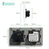 BSEED 1/2Gang Mechanical Light Switch 1Way With Fast Charging 65W USB C Socket Dual Typc-c Ports Glass Frame EU Standard