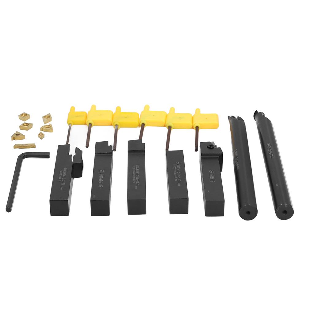 Набор из 7 шт. Набор токарных державок для инструментов из легированной стали 16 мм, лезвия и гаечные ключи для обработки