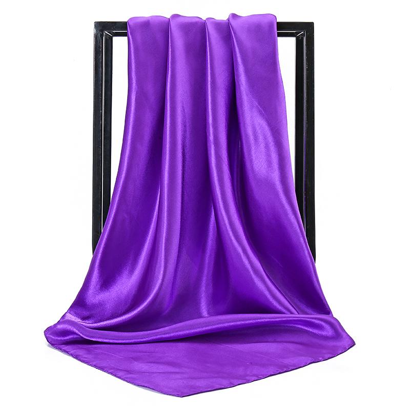 90*90CM Headwrap Muslim Satin Silk Square Scarf Muslim Hijab Women Underscarf Fashion Casual Look Plain Color Tudung Bawl Turban