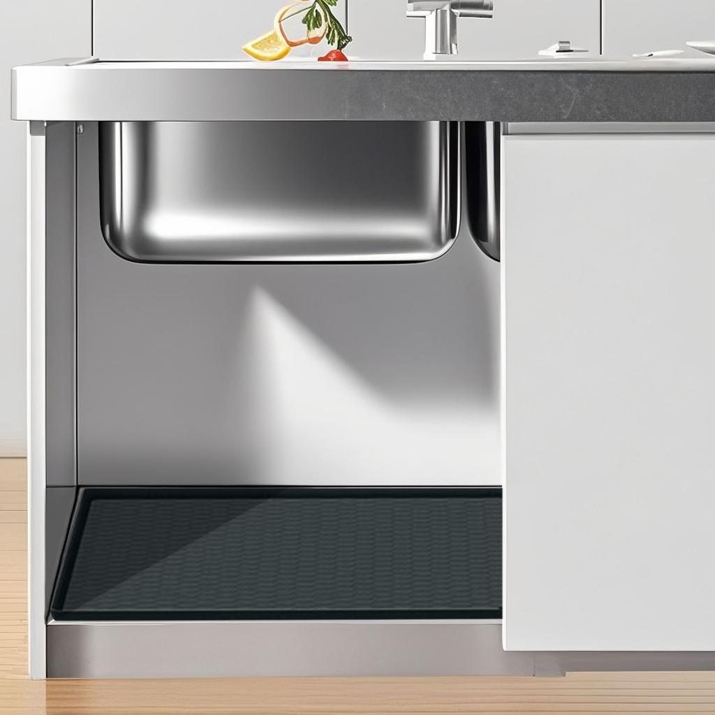 Under Sink Mat, Silicone Under Sink Liner For Kitchen And Bathroom, Cabinet Protector Drip Tray, Protects Cabinets From Leaks And Spills
