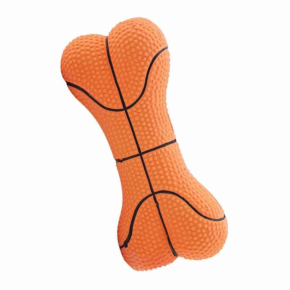 Built-In Squeaker Latex Squeaky Dog Bone Toy Canine Play Accessory Self-amusement Time