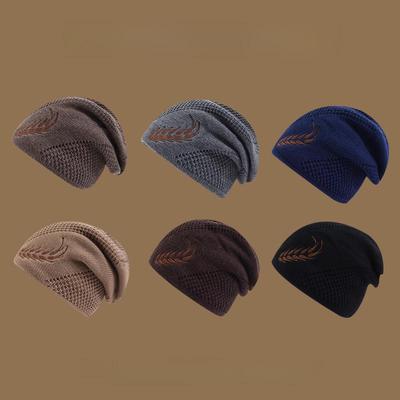 Мужские толстые шерстяные вязаные зимние велосипедные шапки с защитой ушей