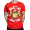 Vintage Beer Time Madafakas  T-Shirts Men Round Collar Cotton T Shirts  Short Sleeve Tees Printing Clothing