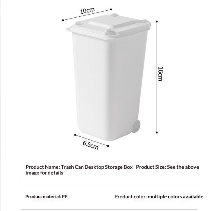 Portable Mini Office Desk Trash Bin Integrated Pen Holder 1PCS Small Desktop Waste Container for Desk Stationery Storage