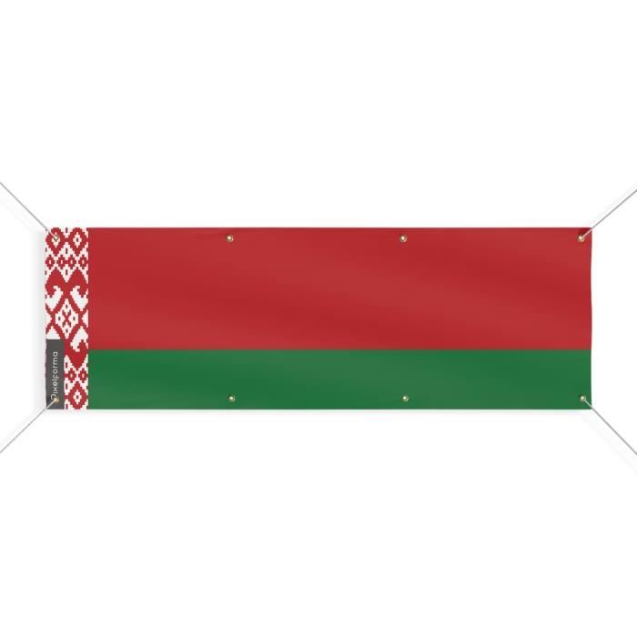 Bannière - Biélorussie - 60x180 Cm - Polyester - 8 Œillets - Extérieur