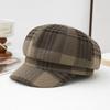 Vintage British Style Plaid Beret Women Warm Windproof Casual Painter Hat