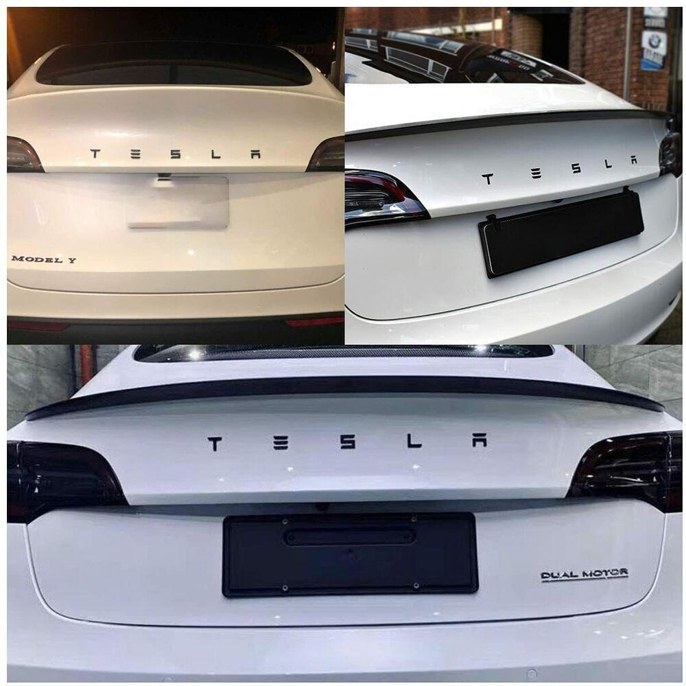 3D Trunk Letters Tailgate Rear Emblem Adhesive Badge Fit for Model 3/Y/X/S