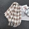 Осень и зима высококлассный теплый кисточки клетчатый универсальный платок-шаль атмосфера модный парный шарф