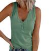 Summer Female Tank Tops Button Undershirt Solid Color Vest V-neck Sleeveless T-shirt Tops
