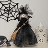 1 Pcs Broom Witch Doll Haunted House Doll Ornaments Black Spider Web Dress Witch Halloween Ghost Festival Decorate Props