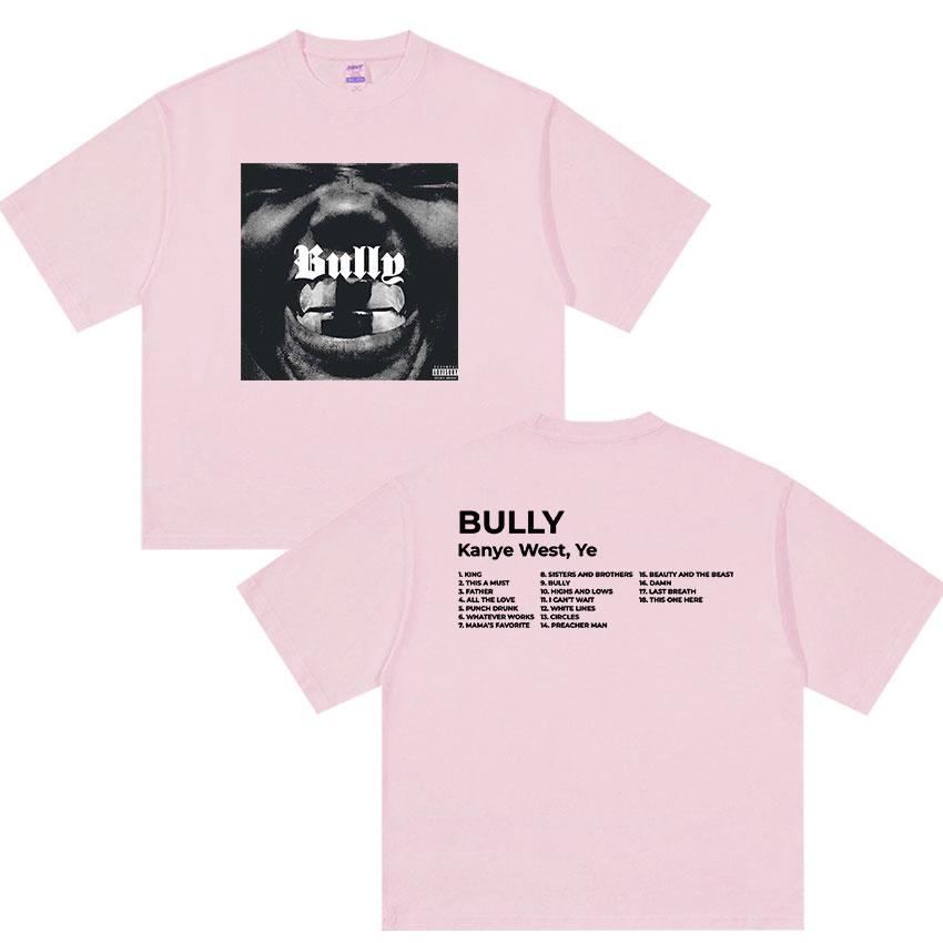 Rapper Kanye West Ye Bully Album 2026 Graphic T Shirt Unisexs Hip Hop Vintage Short Sleeve Tshirts 100 Cotton Tshirt Streetwear