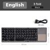 Мини-складная клавиатура с сенсорной панелью, беспроводная Bluetooth-совместимая клавиатура для iPad, телефона, планшета