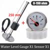 52mm Water Level Gauge With Water Level Sensor 0-190 Ohm Water Tank Level Indicator With Red Backlight 100-500mm Sensor