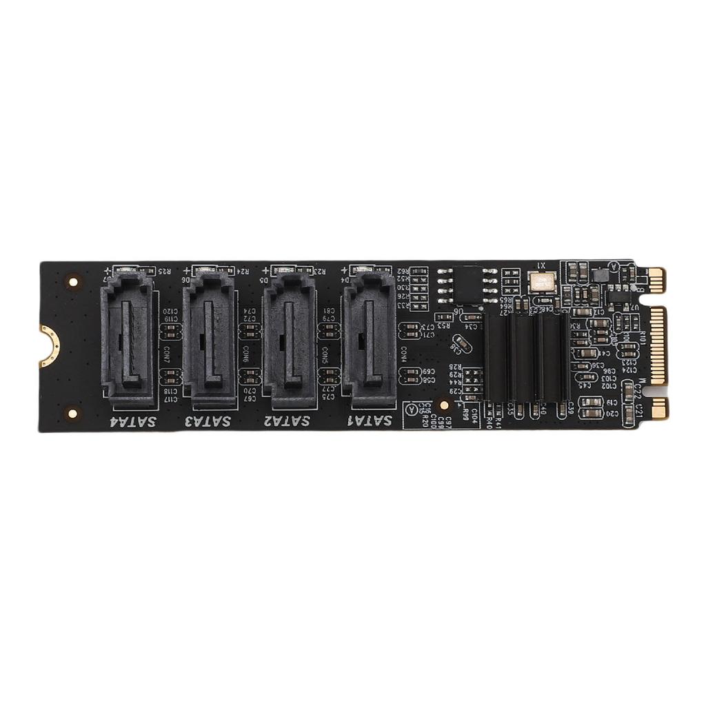 M.2 to Serial ATA3.0 Adapter Card ASM1166 M.2 M Key B Key PCI E 3.0 NVME Expansion Card with Smart Indicator Supports