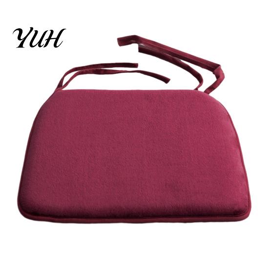 Cozy Velvet Seat Cushion for Daily Use Plush Chair with Ties, Soft Non-slip Cushion, 15.75" Pad Student Dorms x Warm Office Dining Anti-slip Thickened