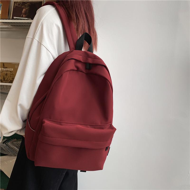 2022 Backpack Female Large Capacity Solid Color College Student Laptop Backpack School Bag