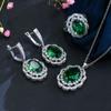 Noble And Elegant 3A Zircon Jewelry Earrings Ring Necklace Three-Piece Bridal Wedding Dinner Accessories