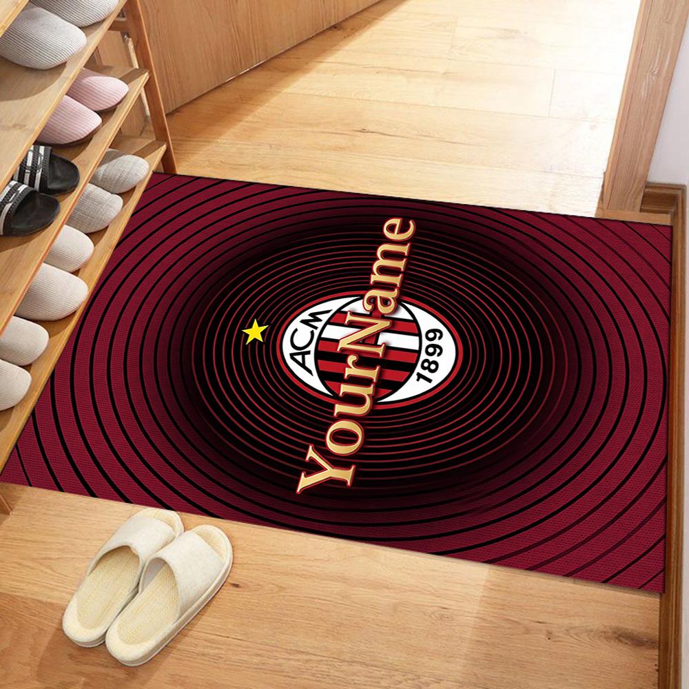 Ac Milan Customize Your Name Floor Mat Perfect for Game Room Playrooms Dining Room Kitchen Anti-slip Rug Anime Office Decor Perfect Gift for Women/Men