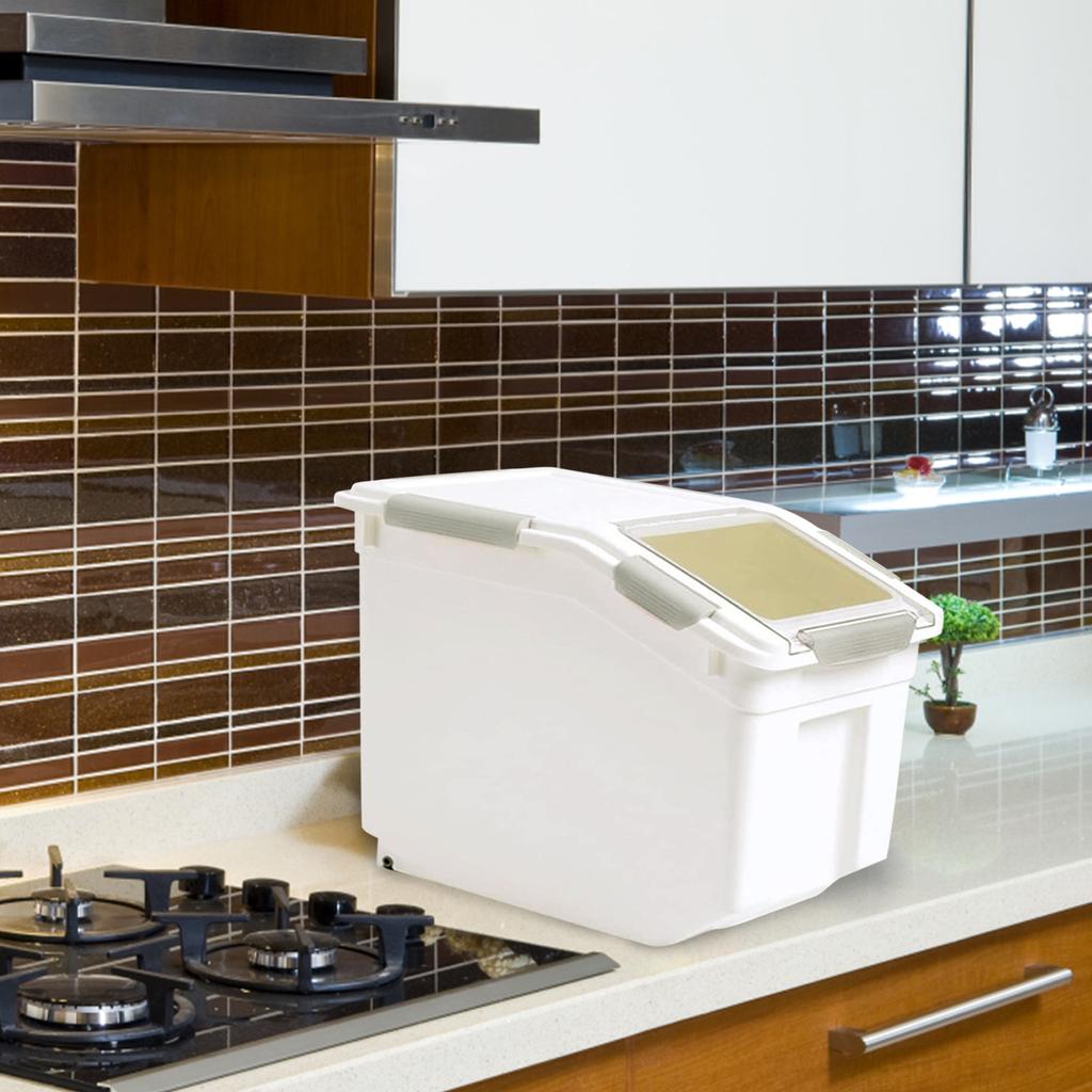 Герметичный контейнер для хранения корма для домашних животных с колесом и крышкой, пластиковый корм для домашних животных, 22 фунта для корма для собак, корм для кошек, семена птиц