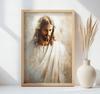 Poster Heart of Love - Portrait of Jesus Poster Heart of Love - Portrait of Jesus, 50X70 Cm, Gold Aluminum Frame, 230 Gsm Matte Paper