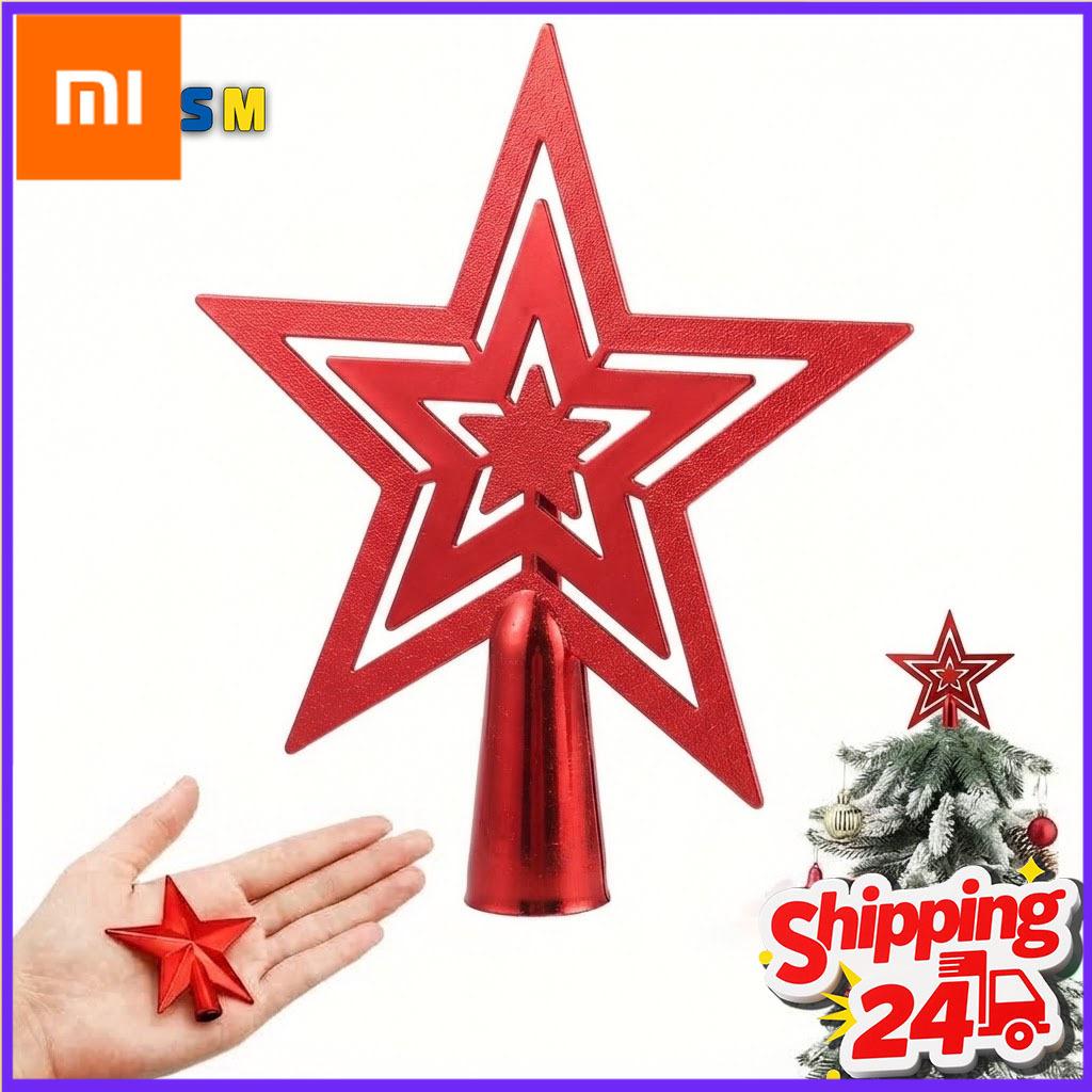 Xiaomi 1-20PCS Christmas Tree Topper Star Golden Glitter Star Ornament for Tree Top Wreath Holiday Home Party Decoration