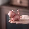 Маленькая милая фигурка чайного питомца кота в китайском стиле с керамической подставкой для кисточки для чая в виде кота
