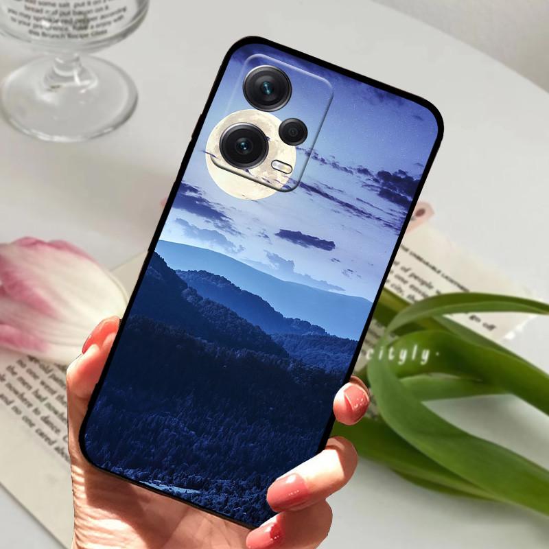 For Redmi Note 12 Pro 5G Case Note12 Covers TPU Black Silicone Animals Cover for Xiaomi Redmi Note 12 Pro+ 5G Plus Fundas Soft
