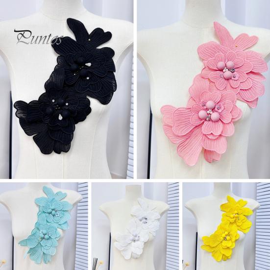 3D Цветочный корсаж Аппликация Стразы Вышивка Свитер Платье Блузка Декор Сделай Сам Шитье Нашивка Одежда Аксессуары Свадебная Вечеринка Одежда Украшения