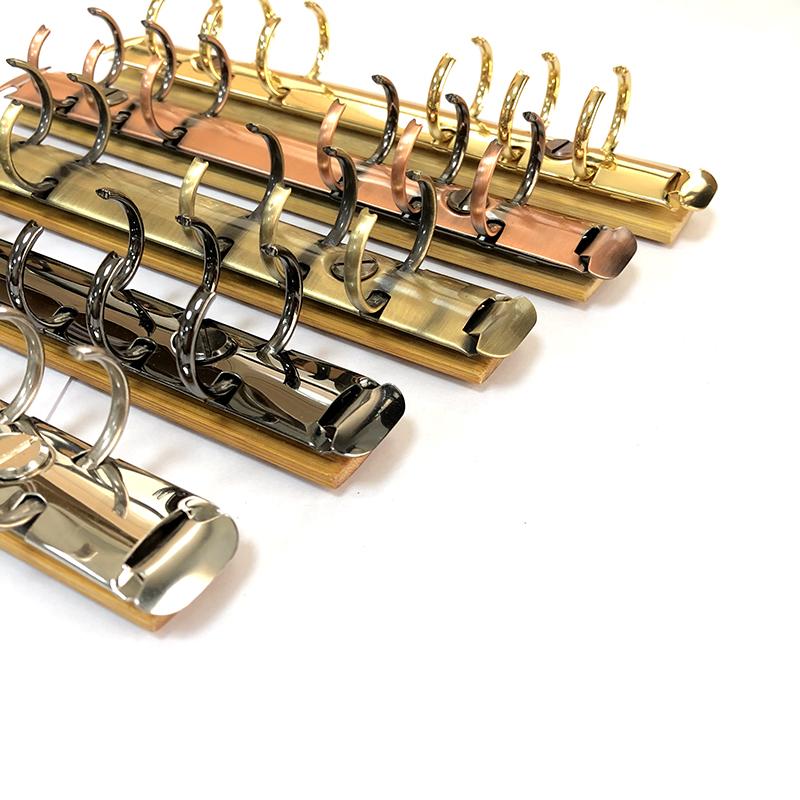 A6 Detachable Buckle Loose-leaf Binder Strip with Bamboo Back Panel 6 Holes Metal Ring Binder Clips for Data Book Album Notebook