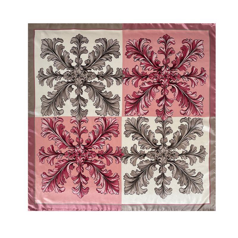 90cm Scarf, Headscarf, Women’s Two-Tone Printed Fashionable Versatile Shawl, Rayon Square Scarf
