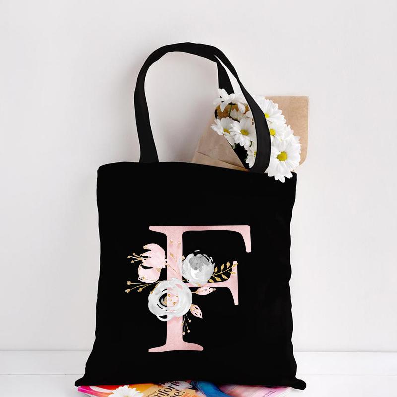 Холщовая большая сумка с цветочным узором с буквами, шопинг, путешествия, женские эко многоразовые сумки через плечо