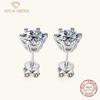 Серьги Premium Sense Classic с шестью зубцами из муассанита Серьги из стерлингового серебра Повседневные аксессуары для поездок на работу
