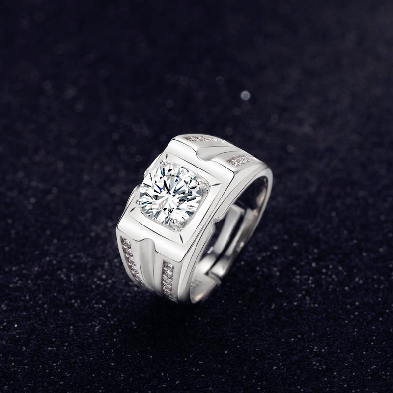 Sace Gems Классическое мужское кольцо с цирконом из медного сплава, стильное мужское кольцо