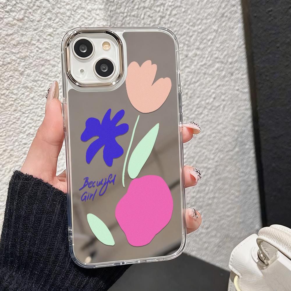 Чехол-бампер с зеркалом и сеткой для IPhone 17 16 12 13 Mini 11 14 15 Pro Max 17E 16E Plus Силиконовый чехол Coque Cover Fundas