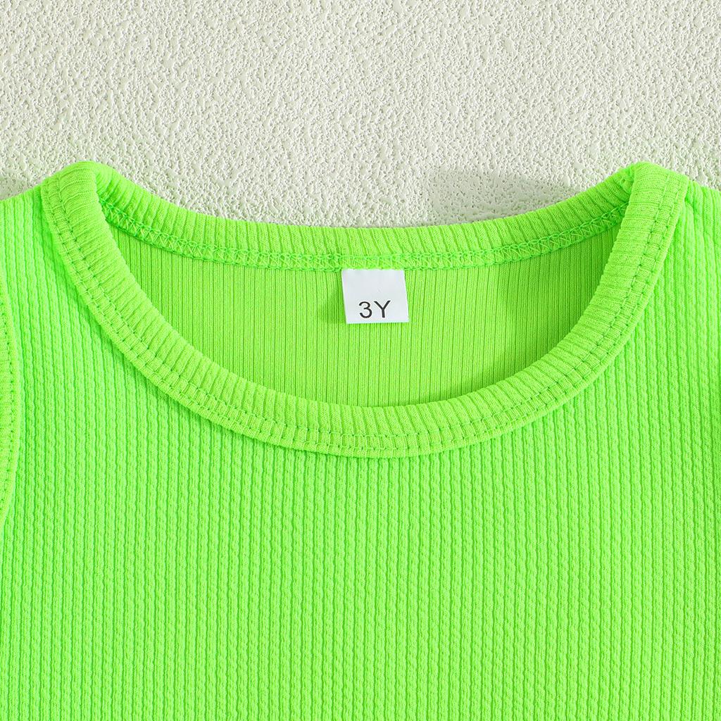 New Kids 3-7Y Summer Clothing Beach Style Girl's Suit Skirt Sweet Sports Style Skirt Suit