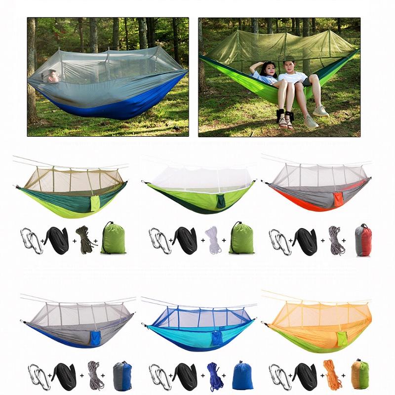 Spacious Double Person Hanging Hammock Bed With Anti-mosquito Net For Camping