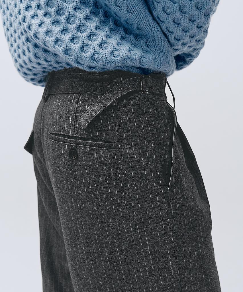 INTEMPOMOOD Retro Stripe Wide Slacks_Gray