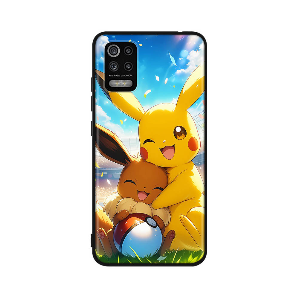 Чехол CT55 Eevee Pokemon для iPhone 16 15 Plus 14 13 12 11 Pro 8 7 6S 6 SE 5S X XR XS Max Realme C30 C33 C31 9I Huawei P30 черный мягкий чехол