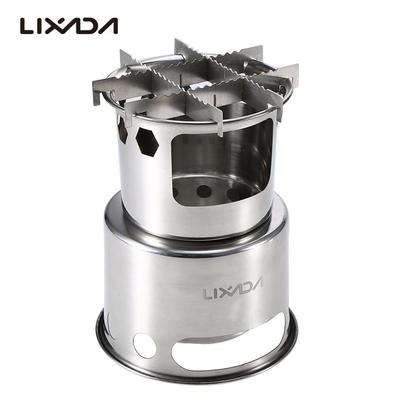 Lixada Портативная складная дровяная печь, легкая уличная легкая нержавеющая сталь для пикника, кемпинга, приготовления пищи на дровах