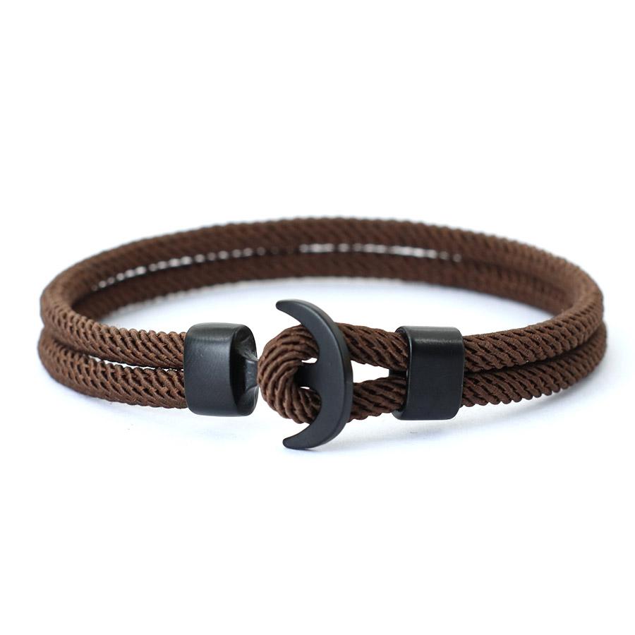 Миланский ручной веревочный якорь ручной работы мужской браслет двухслойная веревка модный браслет пара черный браслет подарок