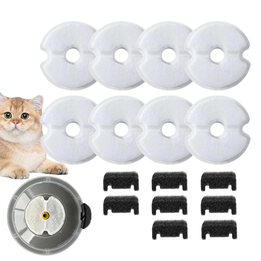 Replacement Filter For Cat Water Drinking Fountain Replaced Filters For Pet Round Fountain Dispenser Multi-Filtration System