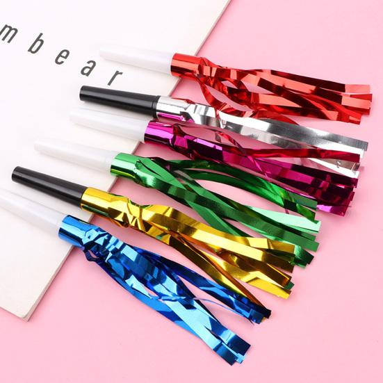 Yousheng 24 шт. праздничные гудки с блестками и металлической бахромой, новогодние гудки, свистки для вечеринок, сувениры на день рождения, выпускной, Рождество