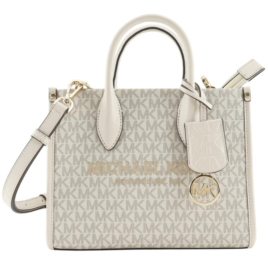 Michael Kors Mirela Small Handbag 35F2G7ZC5B 2WAYShoulder Signature White PVC Women Used