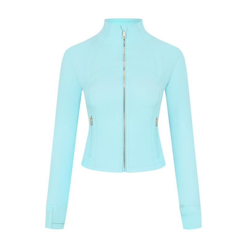 LU Short Stand Collar Jacket Womens Yoga Fitness Breathable Slim Fit Activewear