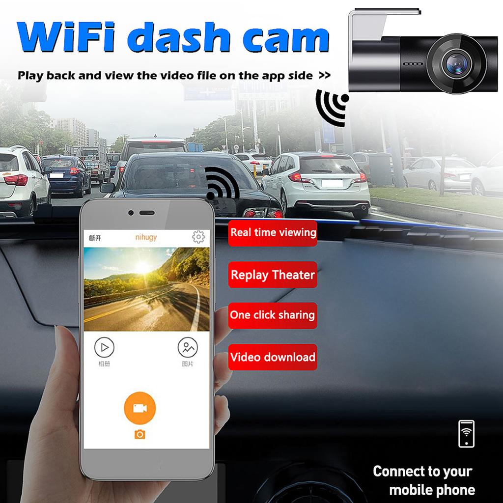 HD 1080P Car Driving Recorder Car Video Recorder Dash Cam Dual Lens DVR Camera Dashcam G-Sensor Night Vision Parking Monitor