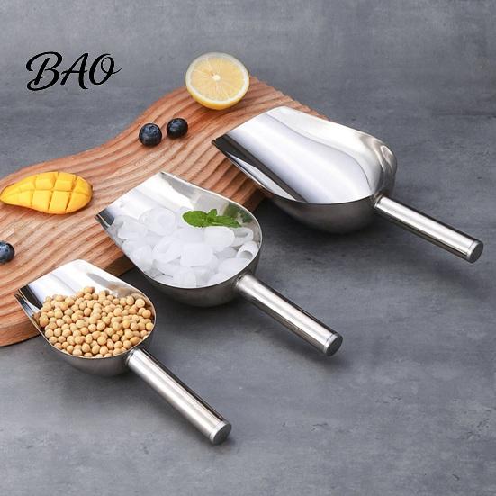 Rust-proof Food Scoop Stainless Steel Ice Scoop, Multipurpose Metal for Machine, Small Scooper Kitchen Grain Bucket, Gadgets Cookie Flour Pet