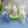 1PC 3D Sitting Lion King Silicone Mold DIY Lion Scented Candle Diffuser Stone Ornament Animal Plaster Silicone Mold
