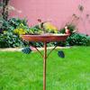 Metal Bird Bath Lover Gifts Sturdy Easy To Install Feeder Bowl Birdbath with 5 Prongs Base